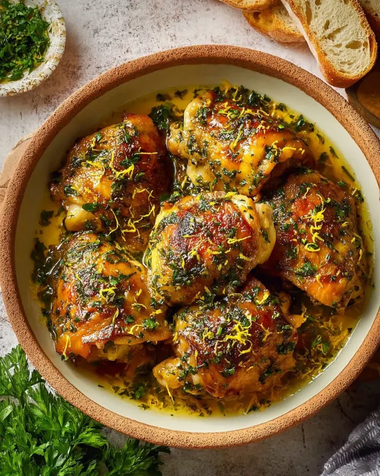 Succulent marinated chicken thighs ready for cooking and serving.