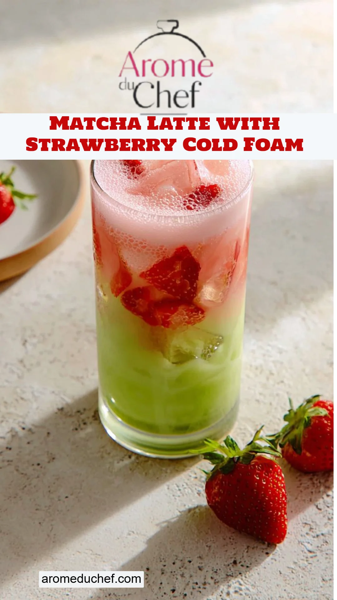 Matcha Latte with Strawberry Cold Foam