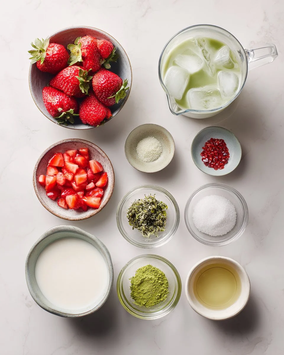 Matcha Latte with Strawberry Cold Foam