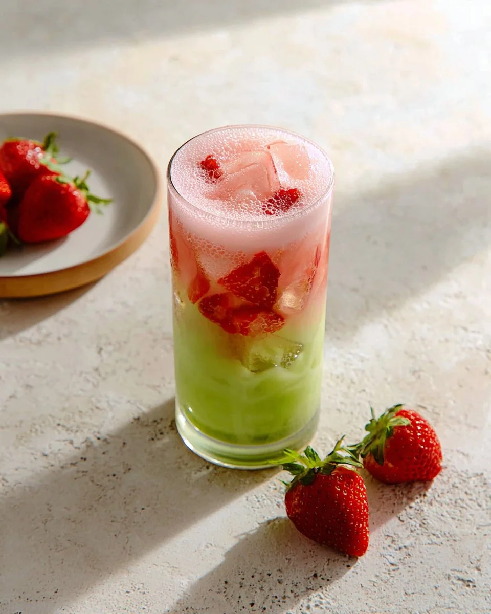 Matcha Latte with Strawberry Cold Foam