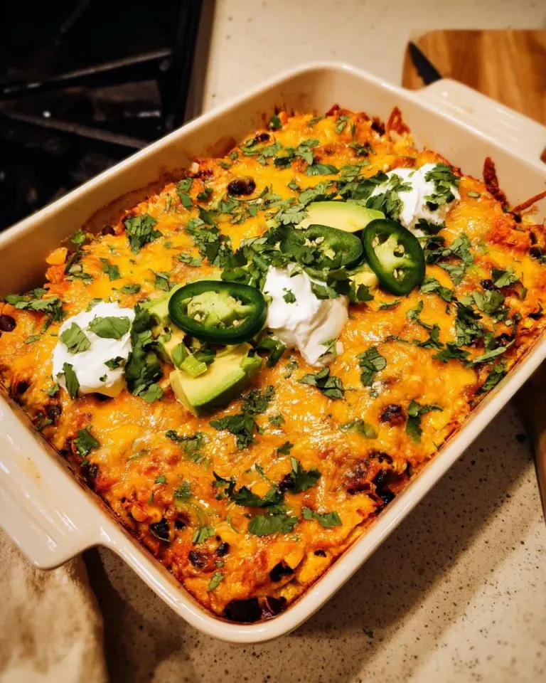 Delicious Mexican Chicken Casserole baked with cheese and spices