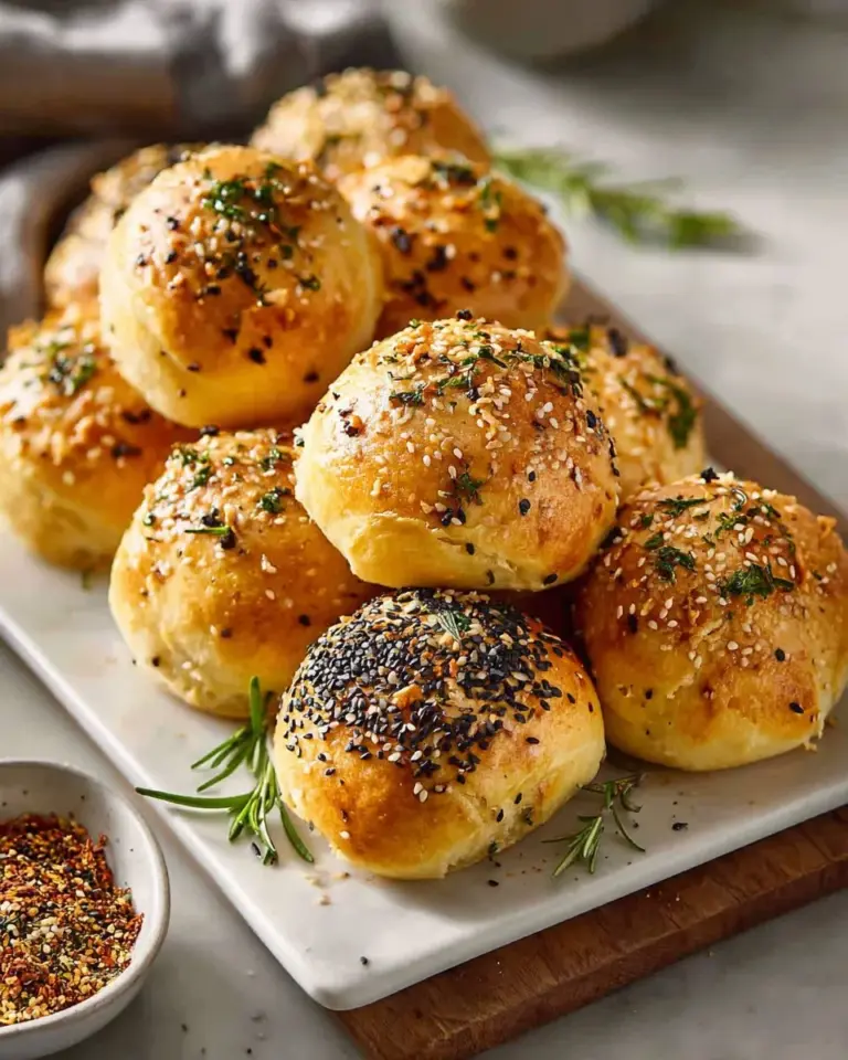 High protein bagel bites served on a plate, ready to eat for a healthy snack.