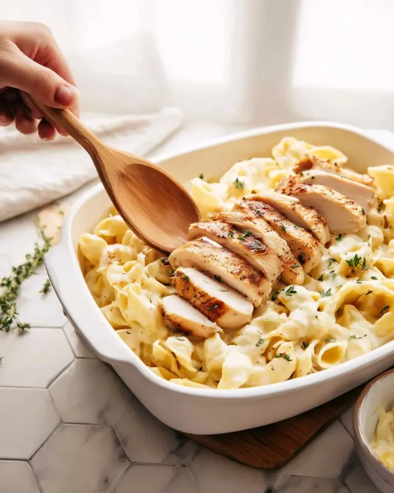 Creamy Asiago Tortelloni Alfredo with grilled chicken from Olive Garden