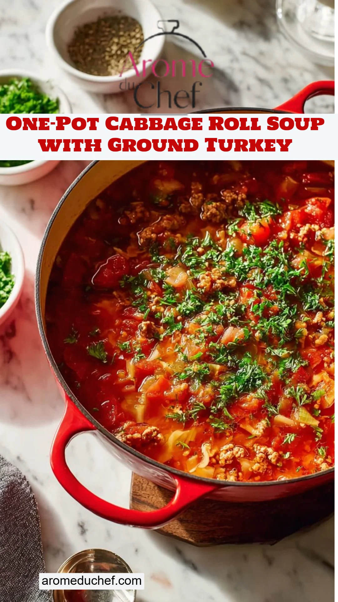 One-Pot Cabbage Roll Soup with Ground Turkey