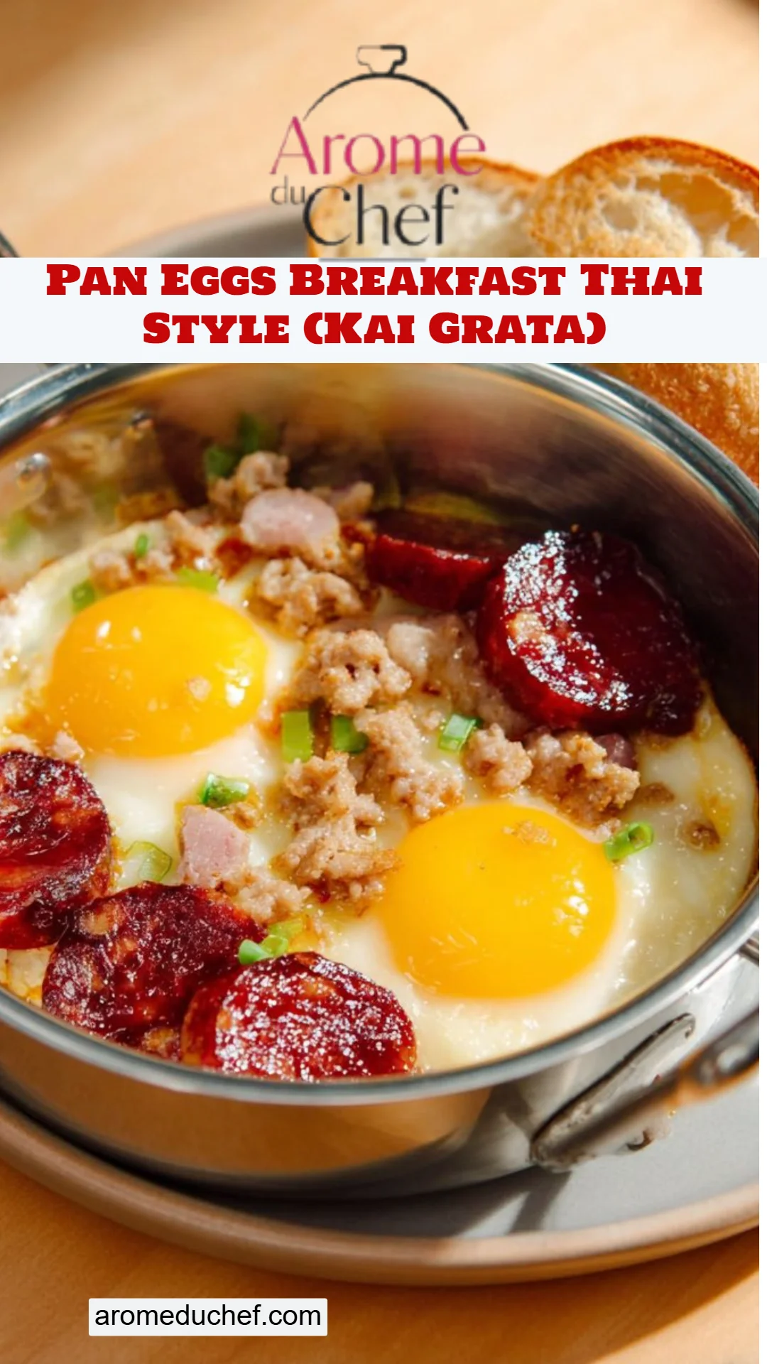 Pan Eggs Breakfast Thai Style (Kai Grata)