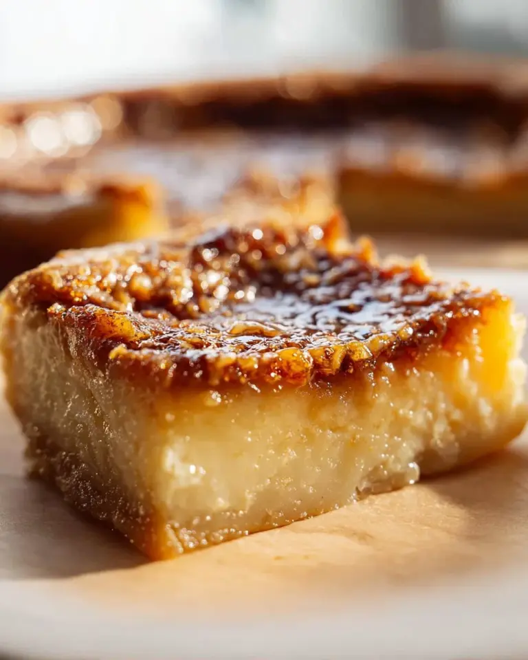 Delicious pecan pie bars topped with caramel and pecans on a plate