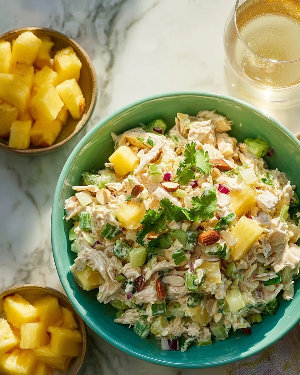 Delicious Pineapple Chicken Salad with fresh ingredients and vibrant colors.