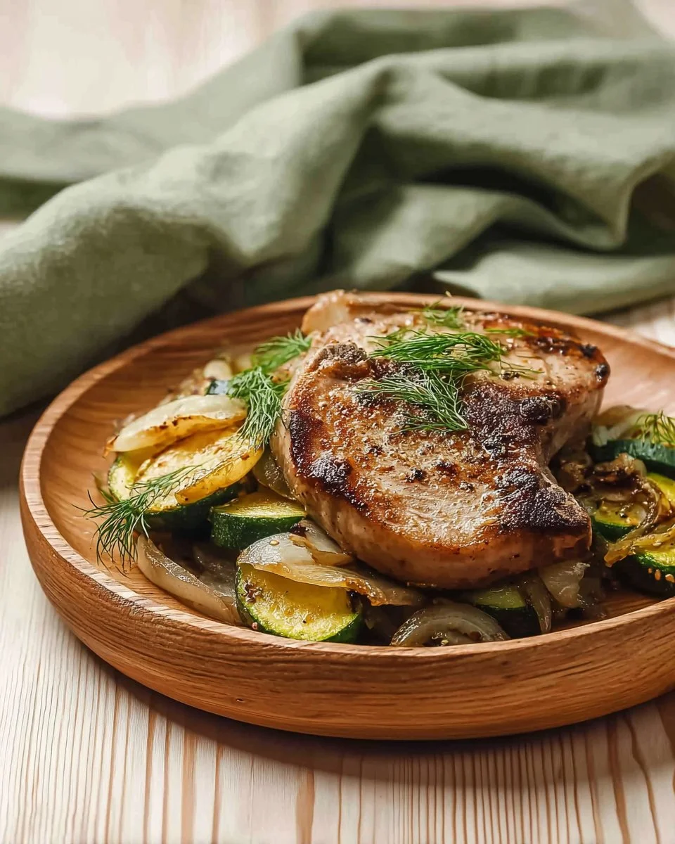 Pork Chops with Zucchini and Squash