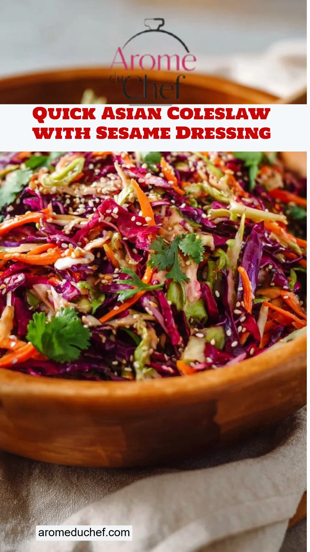 Quick Asian Coleslaw with Sesame Dressing