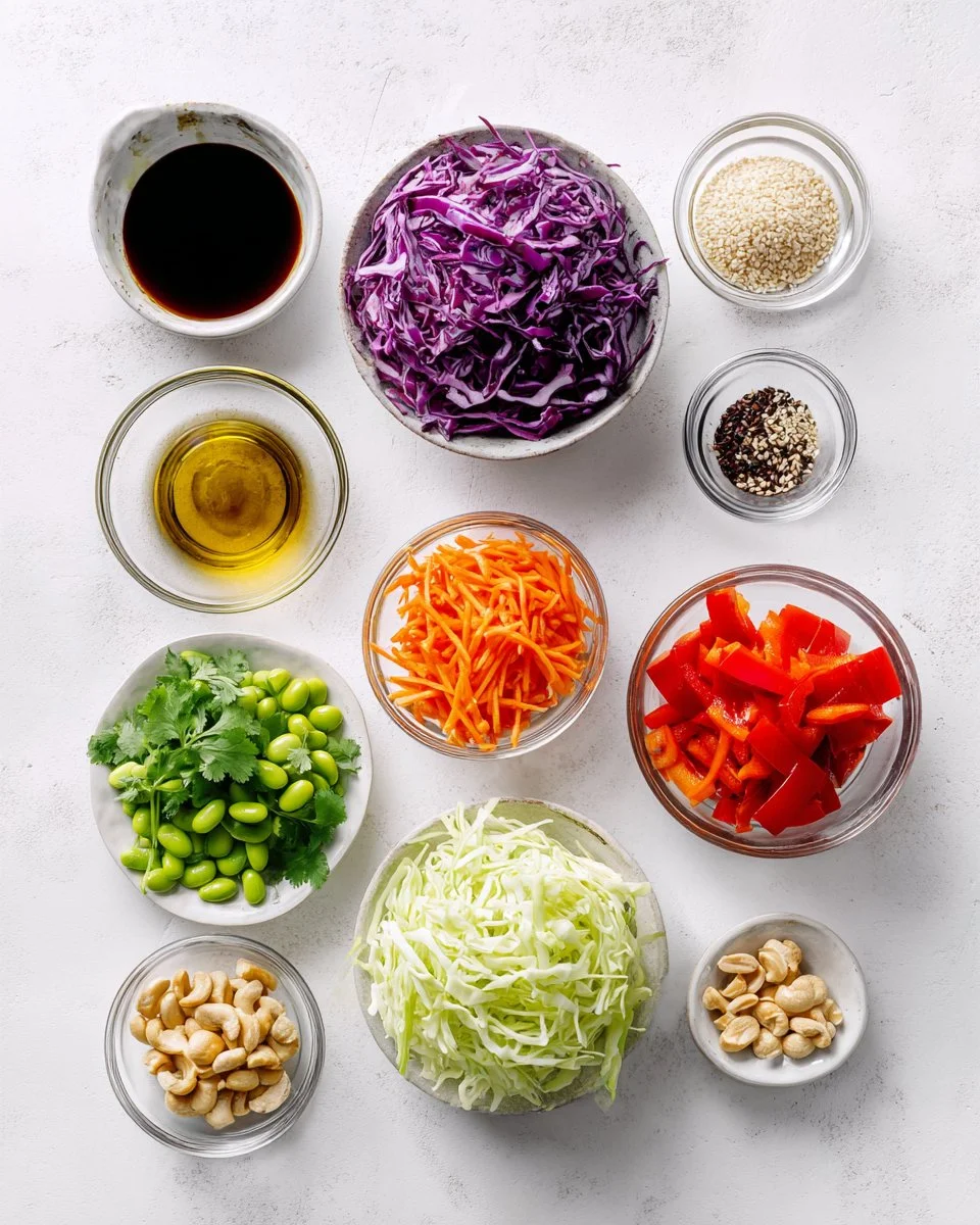 Quick Asian Coleslaw with Sesame Dressing