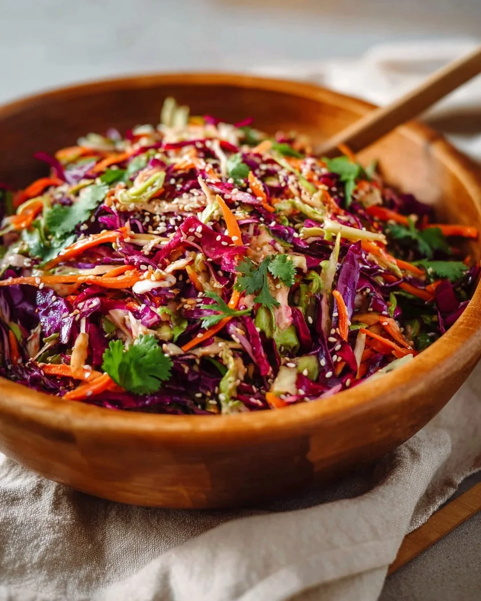Quick Asian Coleslaw with Sesame Dressing