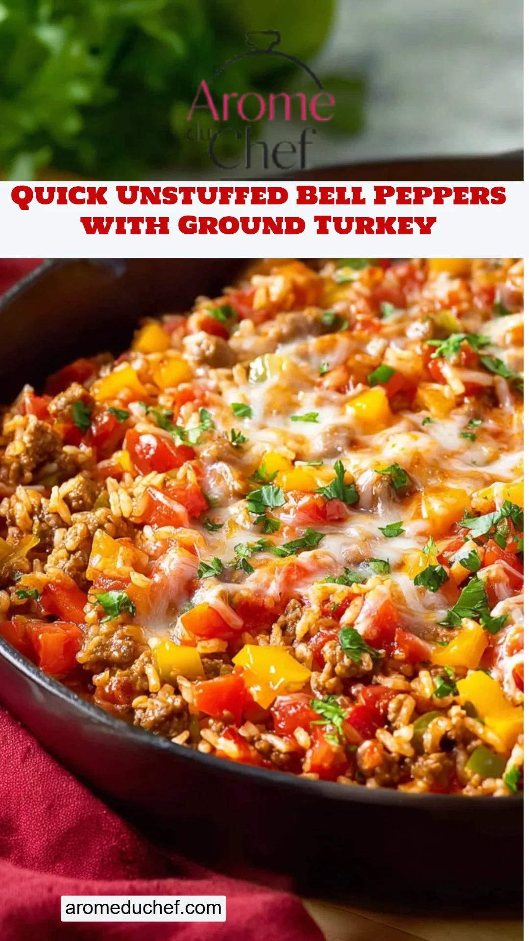 Quick Unstuffed Bell Peppers with Ground Turkey