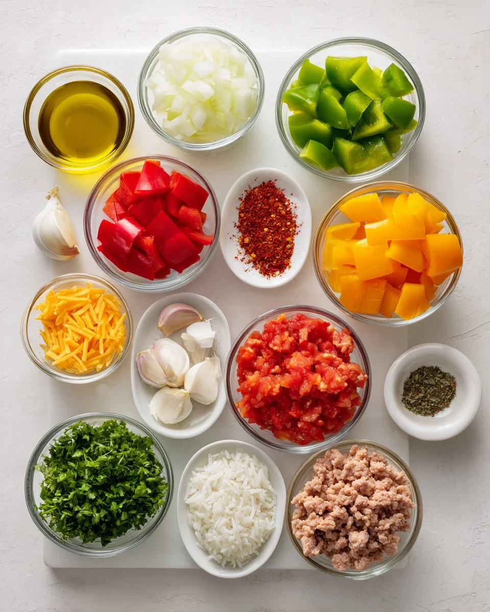 Quick Unstuffed Bell Peppers with Ground Turkey
