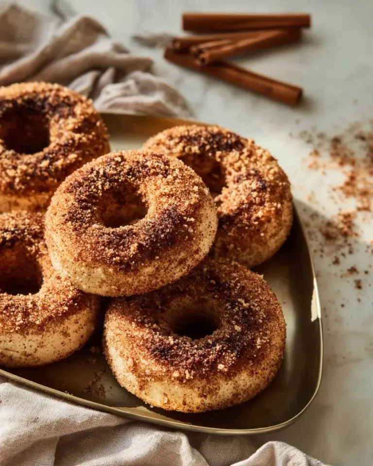 Soft high protein cinnamon sugar bagels topped with cinnamon and sugar.