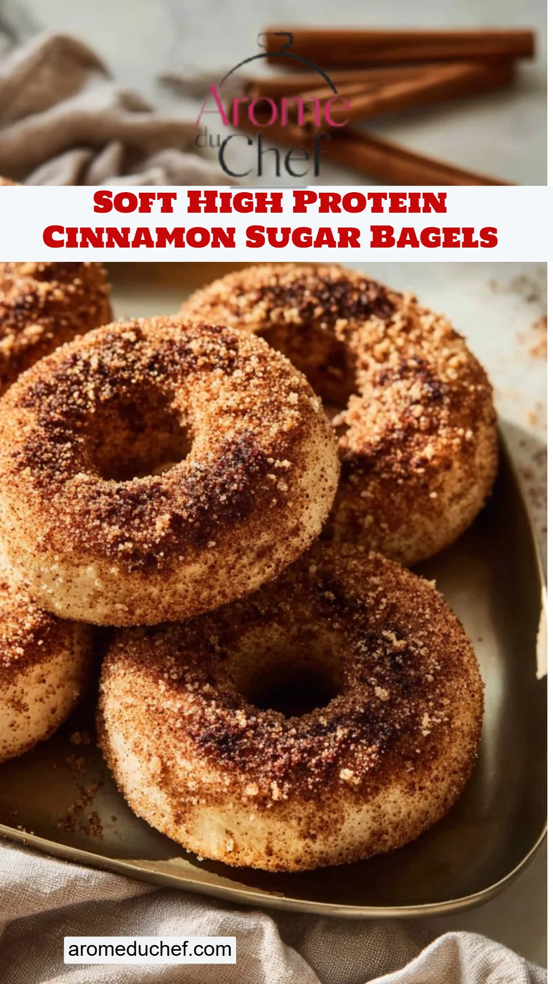 Soft High Protein Cinnamon Sugar Bagels
