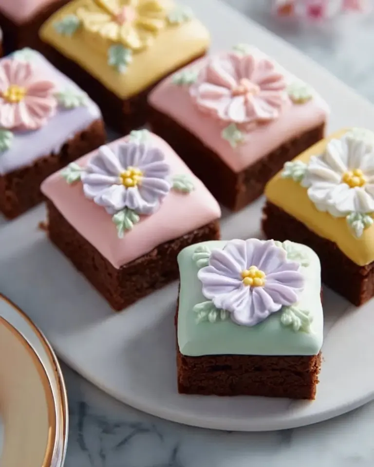 Delicious Spring Brownies with chocolate and fresh seasonal ingredients