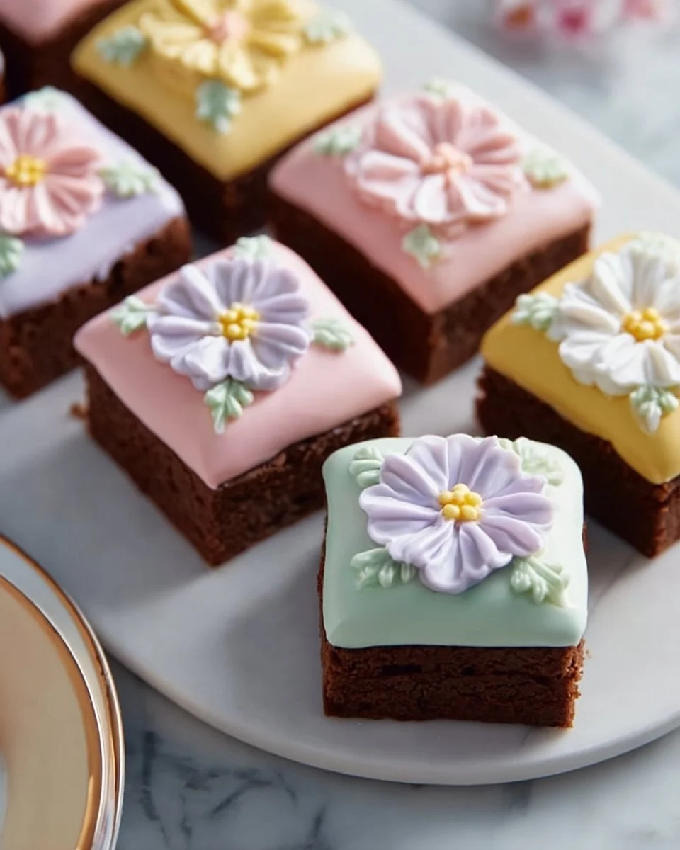 Delicious Spring Brownies with chocolate and fresh seasonal ingredients