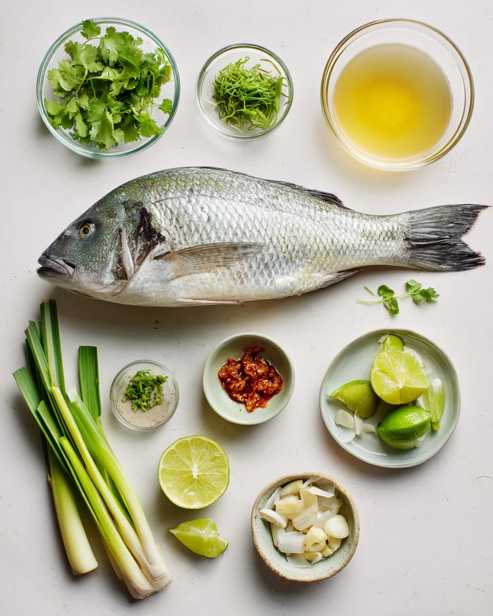 Steamed Fish with Lime Garlic Sauce
