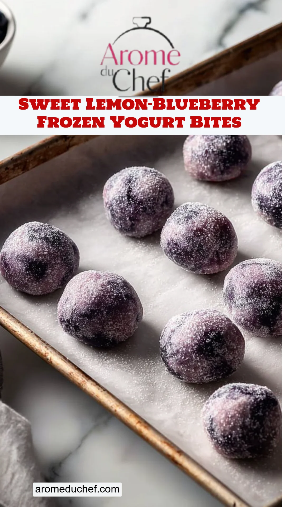 Sweet Lemon-Blueberry Frozen Yogurt Bites