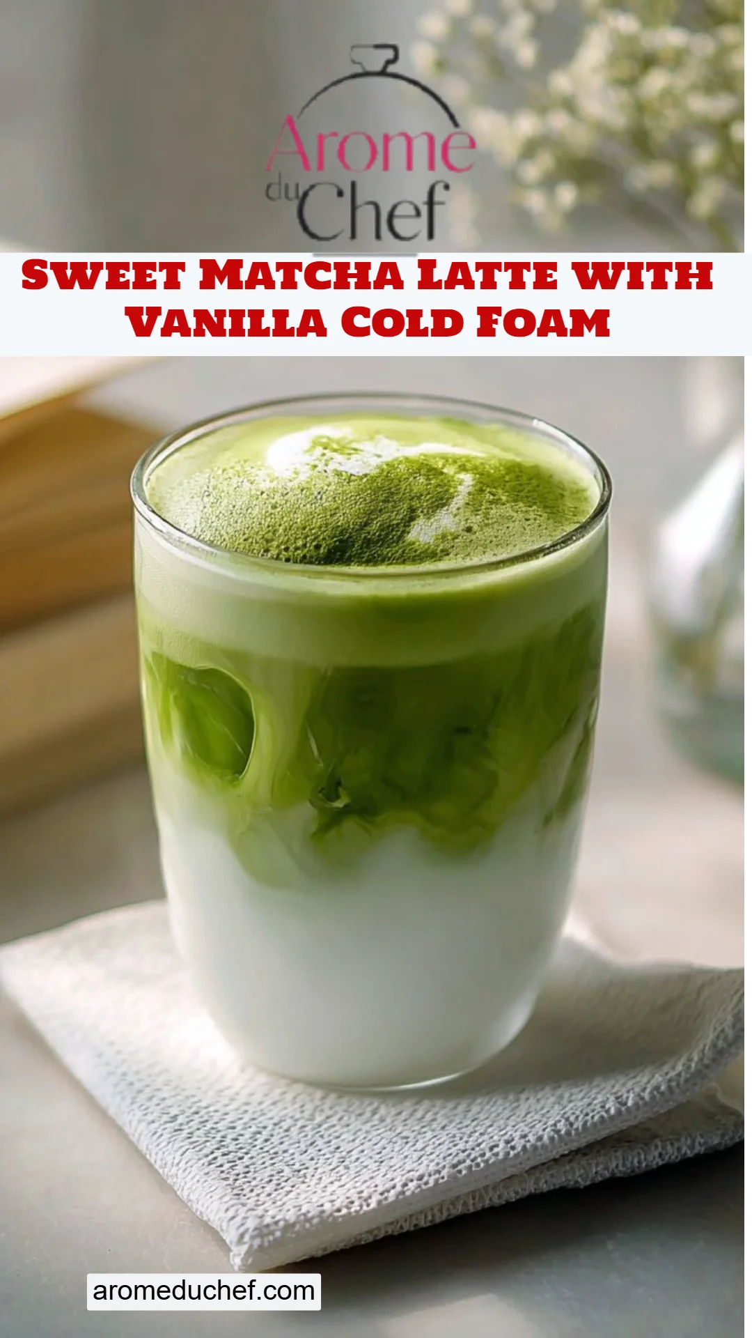 Sweet Matcha Latte with Vanilla Cold Foam