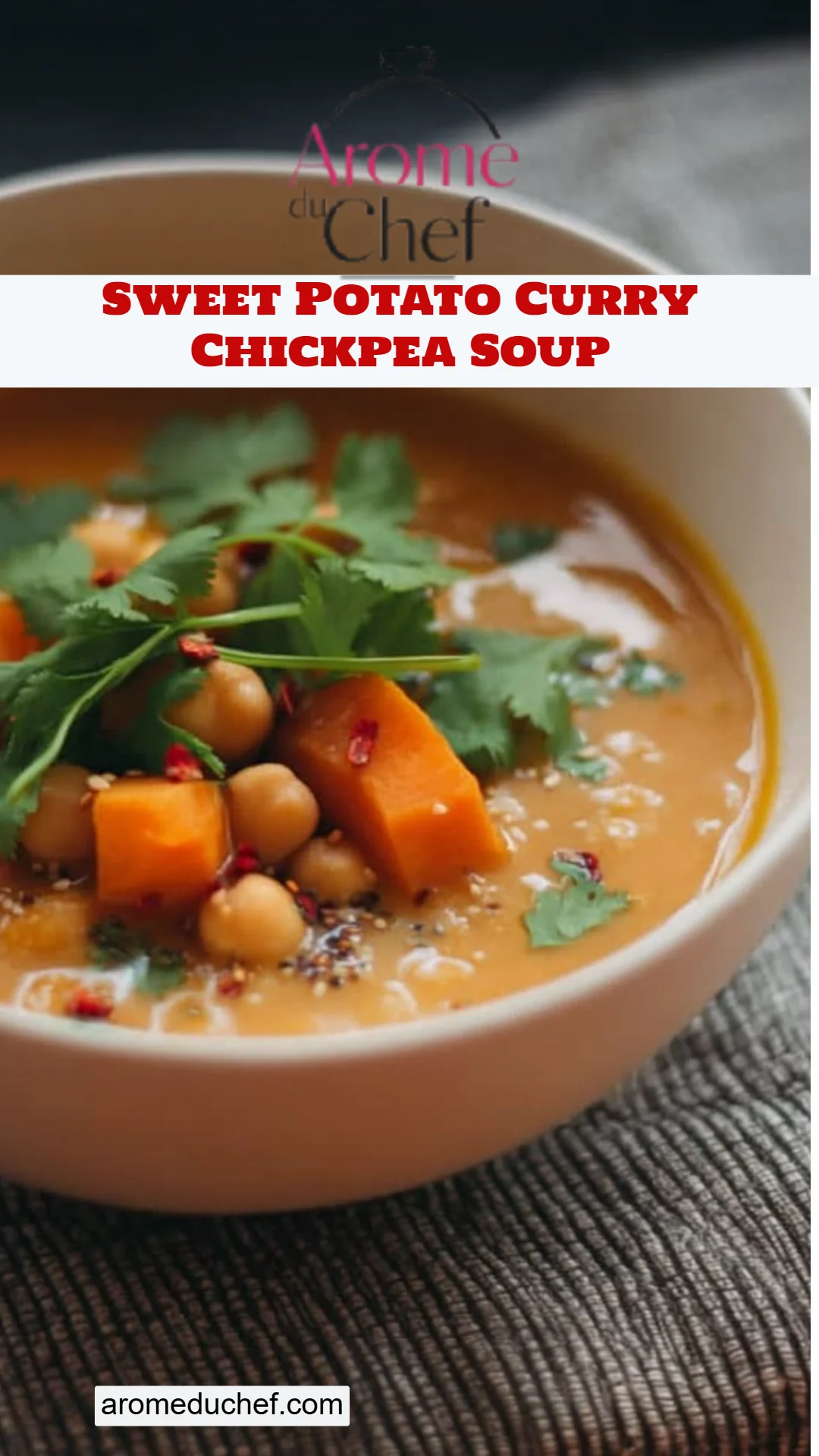 Sweet Potato Curry Chickpea Soup