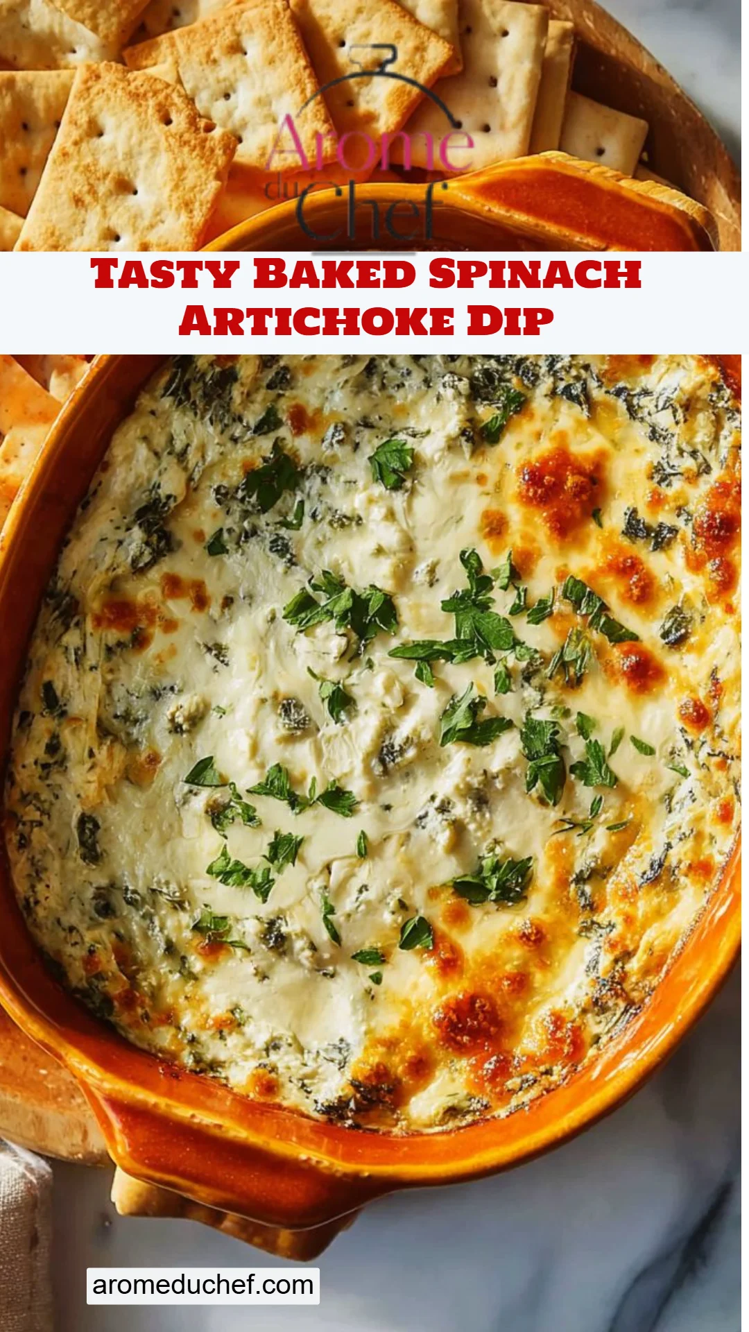 Tasty Baked Spinach Artichoke Dip