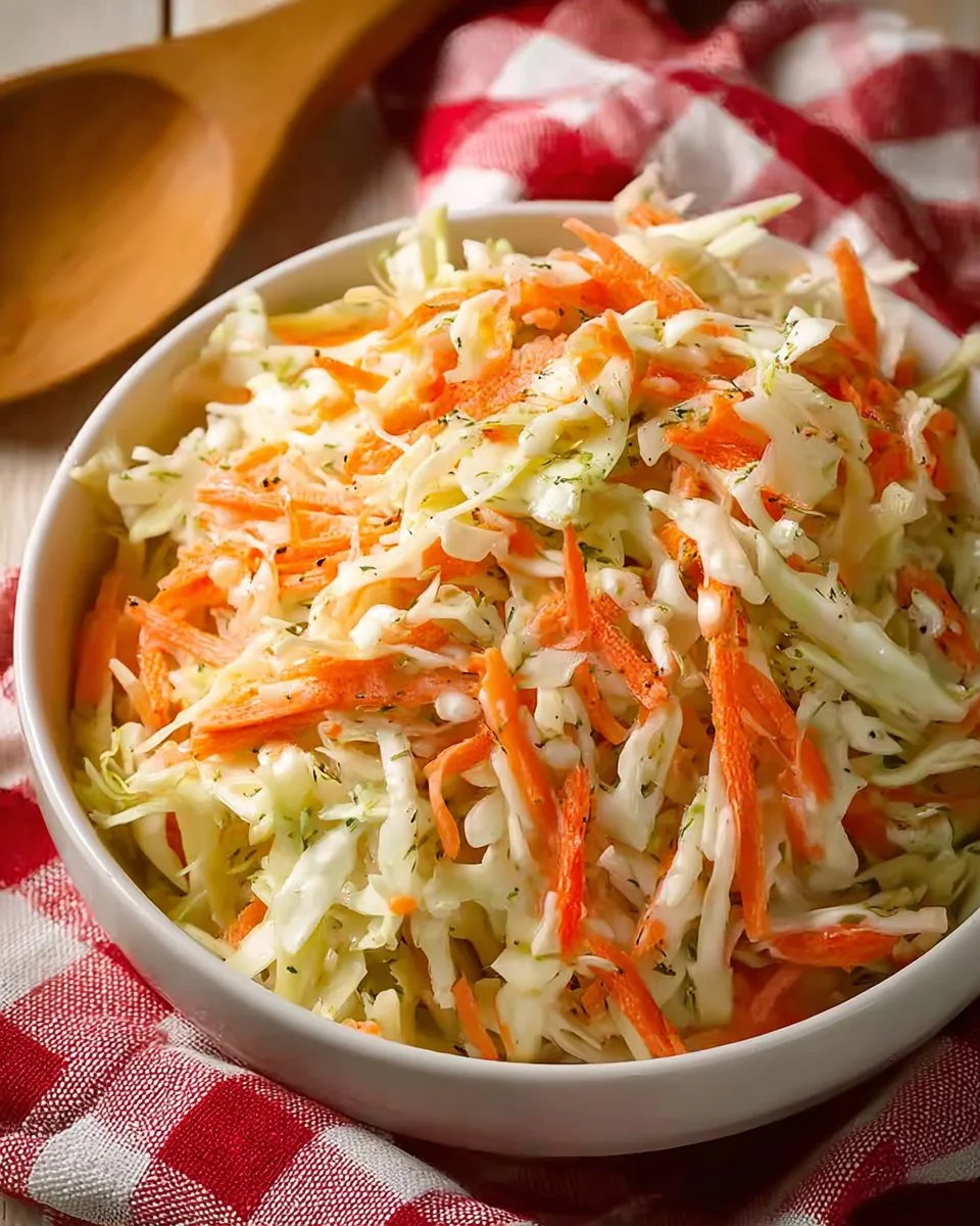 Buttermilk coleslaw dressing in a bowl with fresh vegetables
