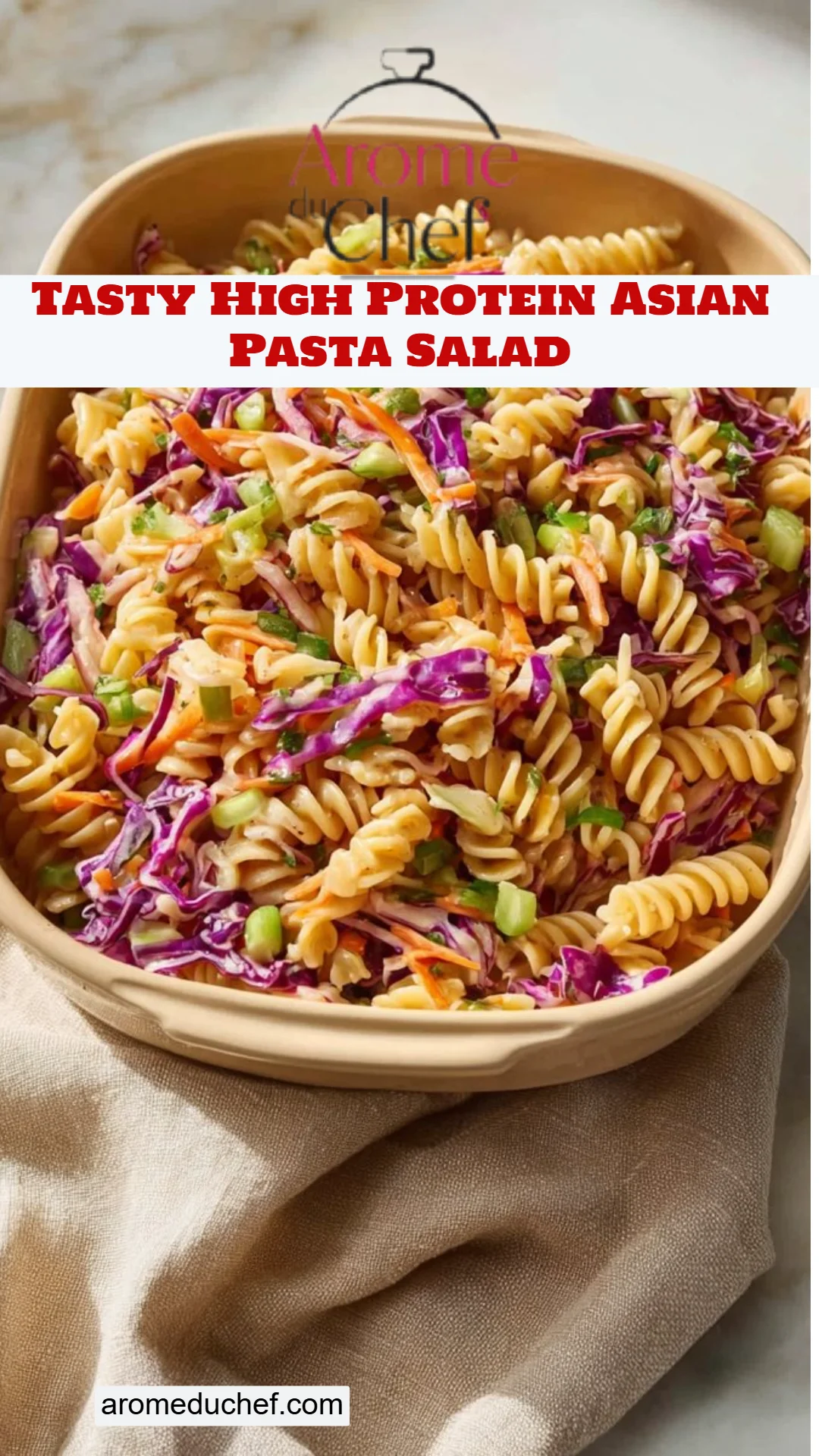 Tasty High Protein Asian Pasta Salad
