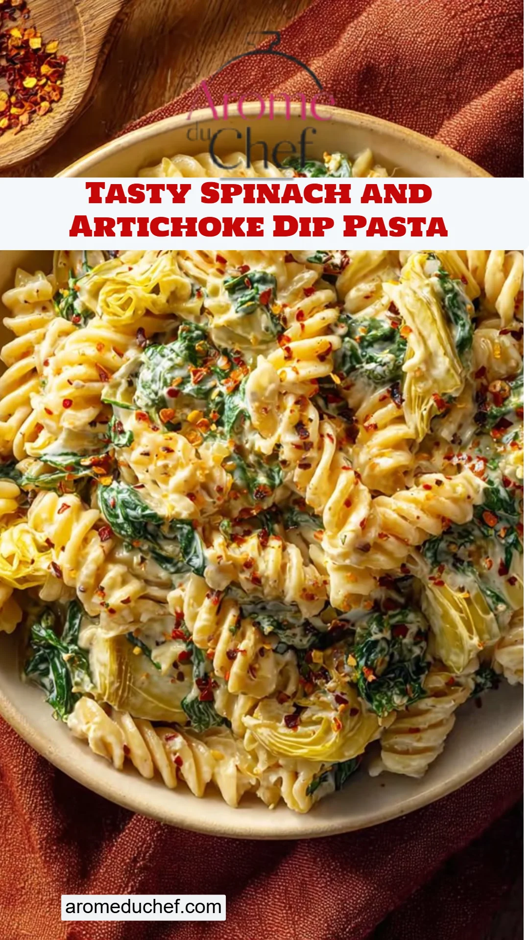 Tasty Spinach and Artichoke Dip Pasta