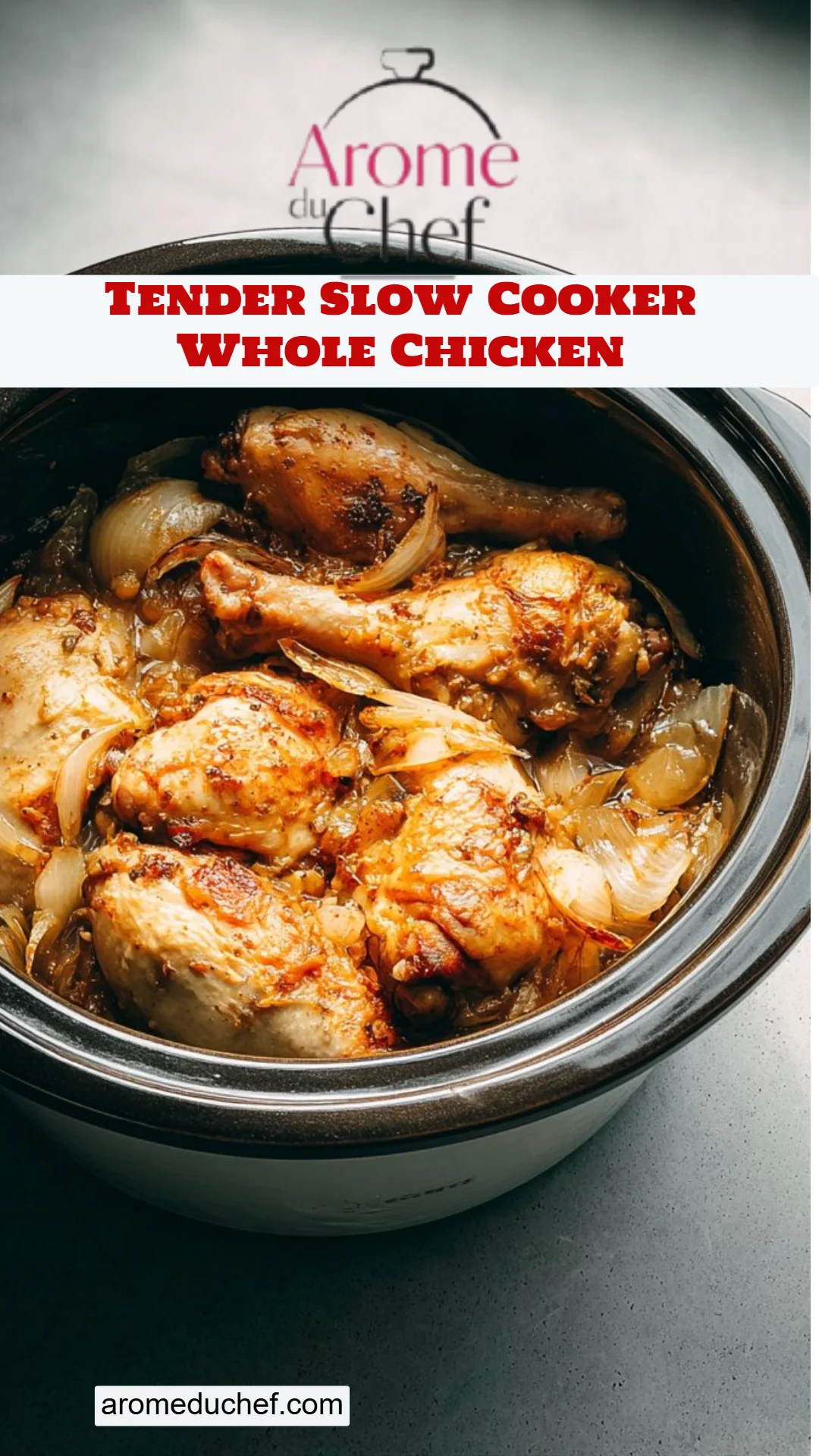 Tender Slow Cooker Whole Chicken