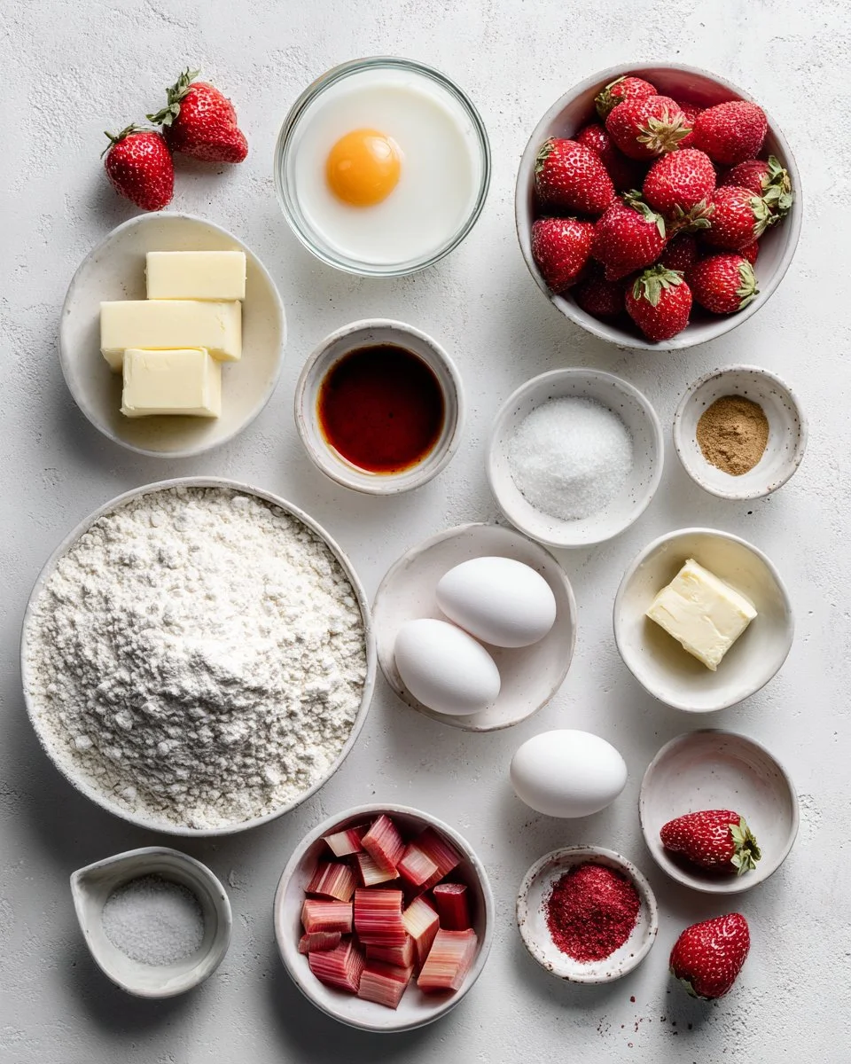 Tender Strawberry Rhubarb Scones