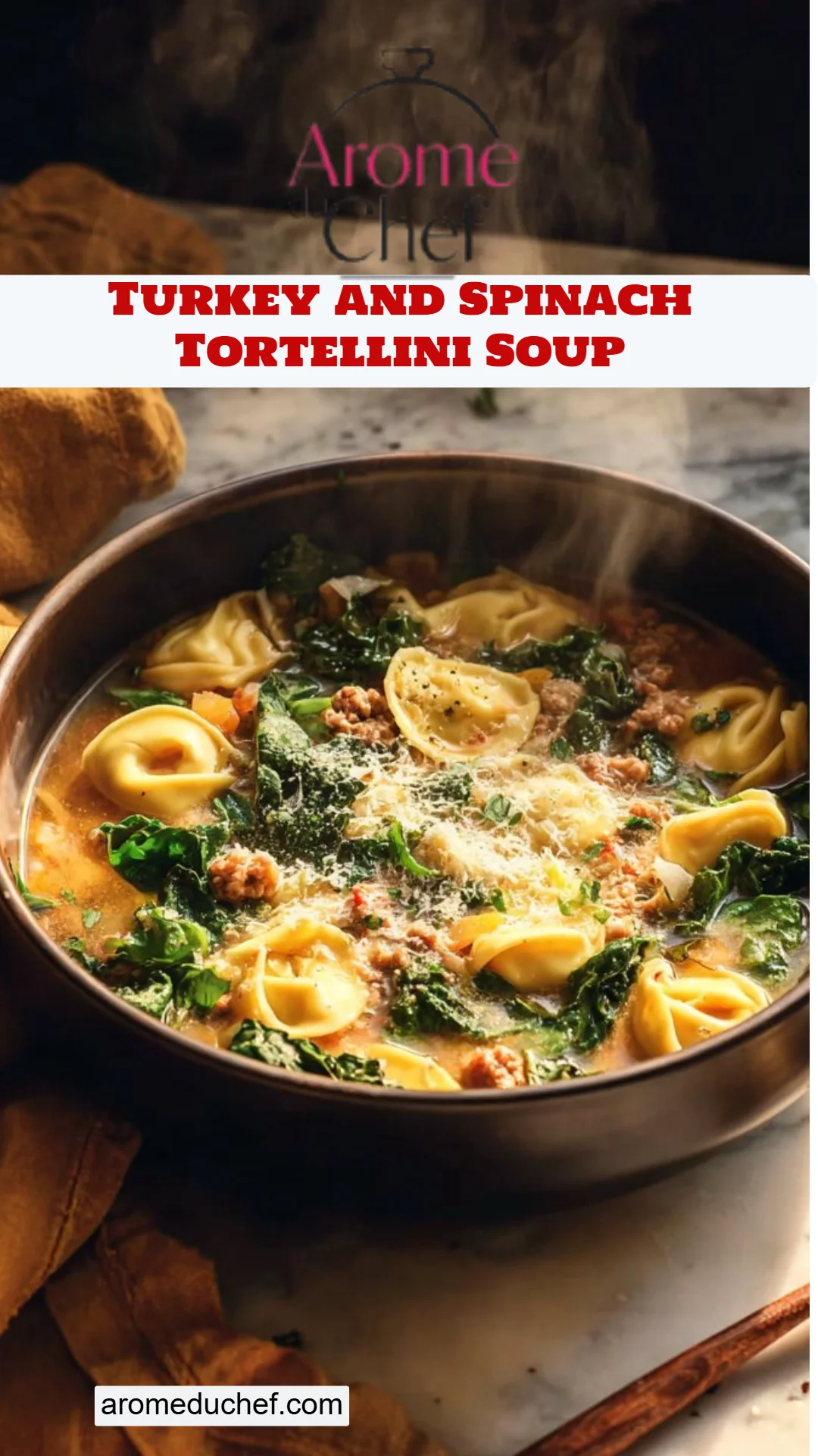 Turkey and Spinach Tortellini Soup