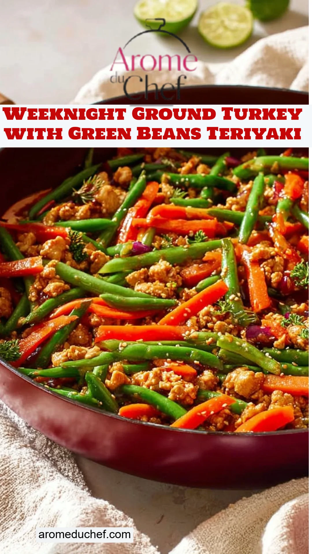 Weeknight Ground Turkey with Green Beans Teriyaki