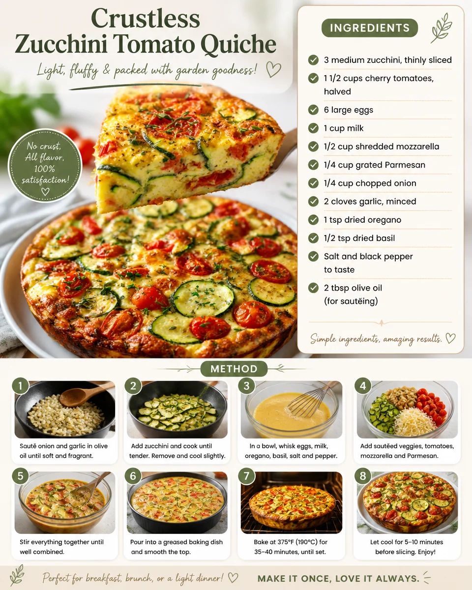 Crustless Zucchini Tomato Quiche