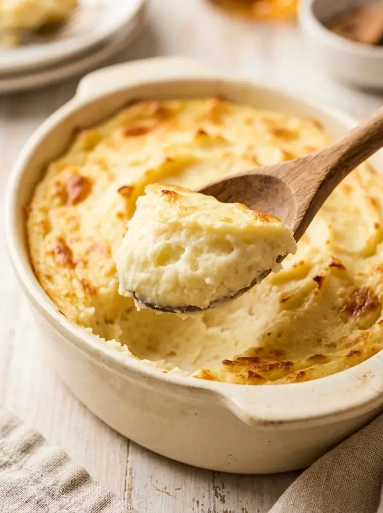 Creamy and buttery decadent mashed potatoes served in a bowl.