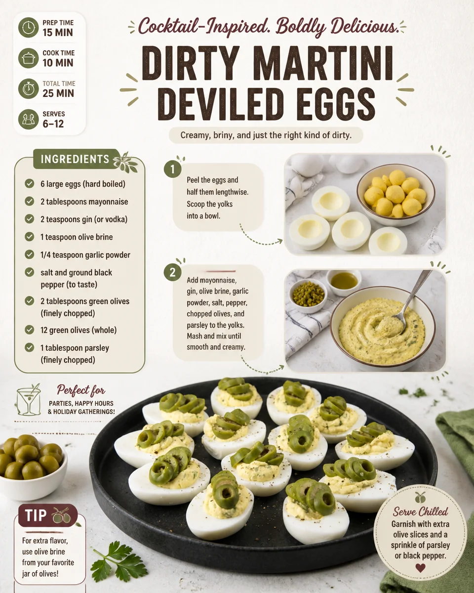 Dirty Martini Deviled Eggs