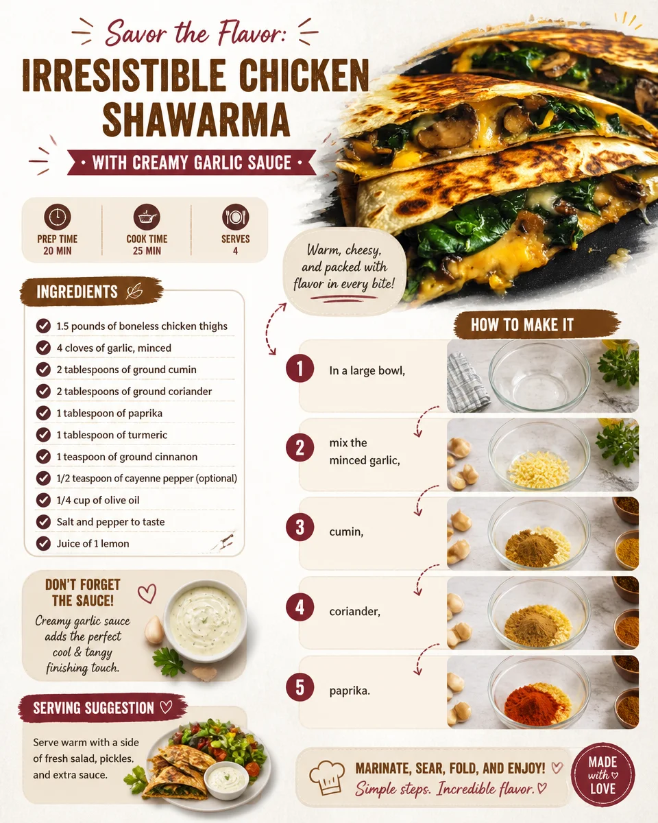 Savor the Flavor: Irresistible Chicken Shawarma with Creamy Garlic Sauce