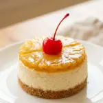 Mini Pineapple Upside-Down Cheesecakes served on a plate
