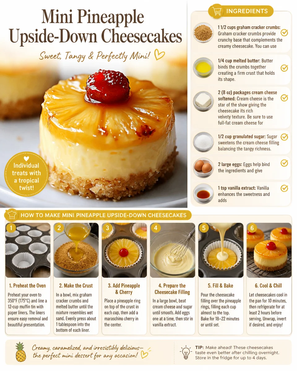 Mini Pineapple Upside-Down Cheesecakes