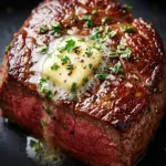 Succulent oven baked filet mignon served with herbs and gourmet sides.