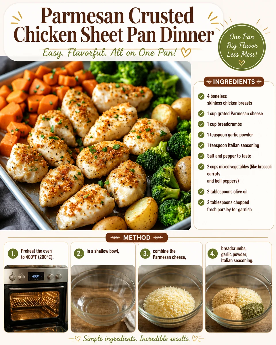 Parmesan Crusted Chicken Sheet Pan Dinner