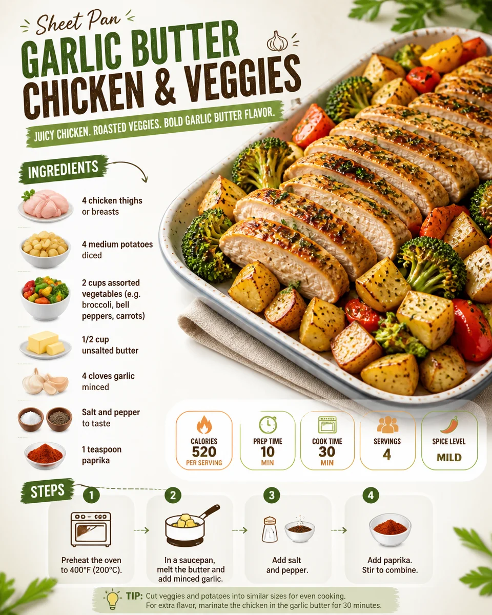 Sheet Pan Garlic Butter Chicken and Veggies