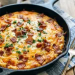 Delicious keto crustless quiche filled with fresh vegetables and cheese