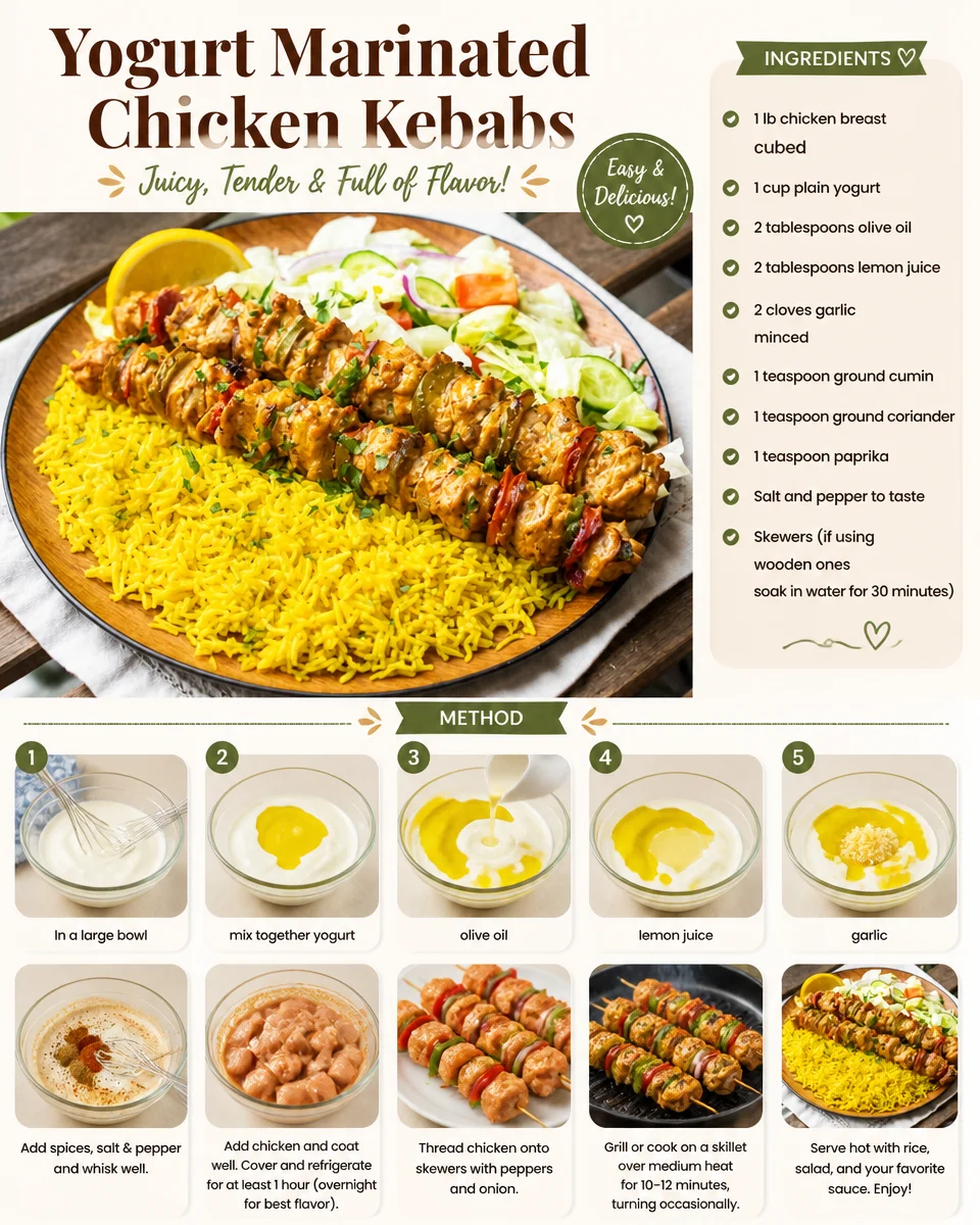 Yogurt Marinated Chicken Kebabs